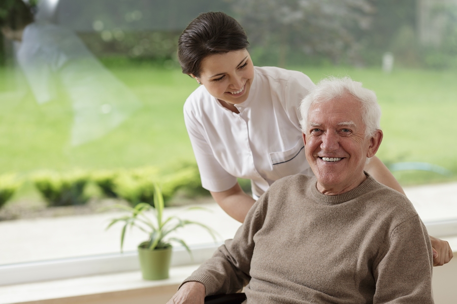 Smiling senior man staying in nursing home in Rancho Santa Margarita, CA